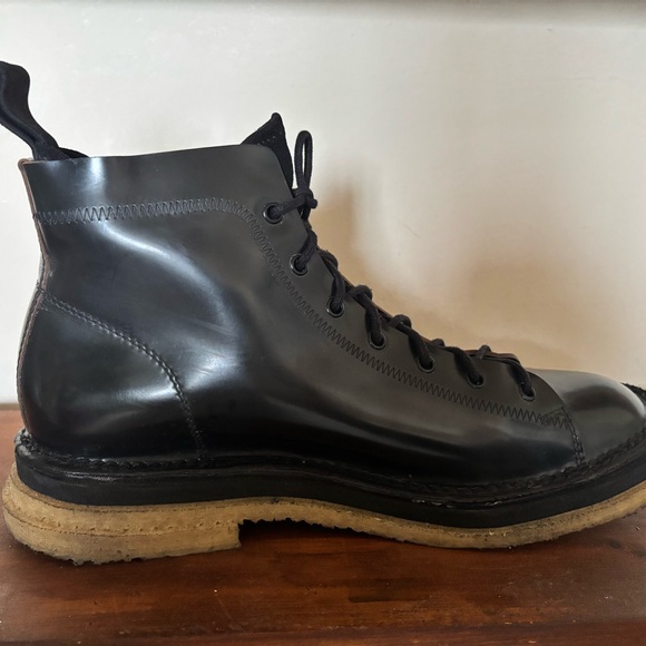 Buttero Shiny Black Leather Men's Boots - Picture 14 of 15
